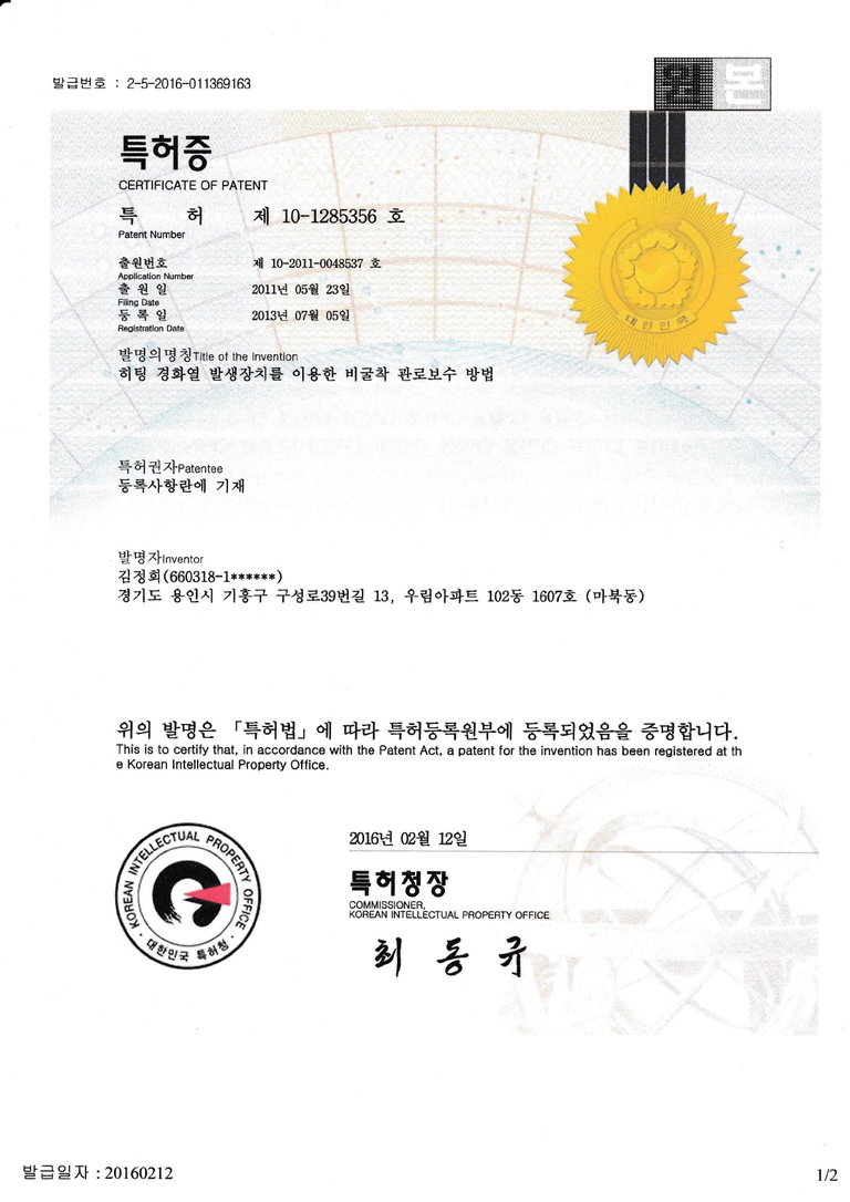특허증(10-1285356)